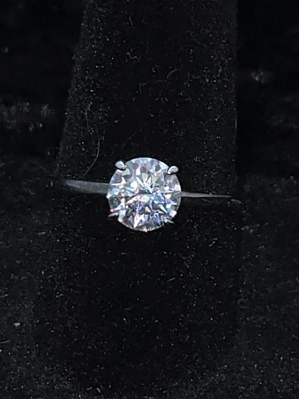 Verified and GRA certified 1ct solitaire SILVER engagement ring size 7..26007